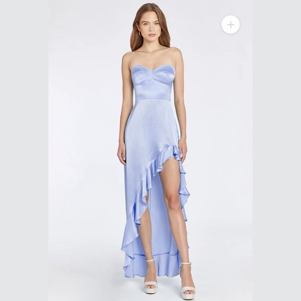 Amanda Uprichard strapless Amalia Silk Gown in English Lavender in Small